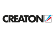 CREATON Logo mit rotem und blauem Streifen