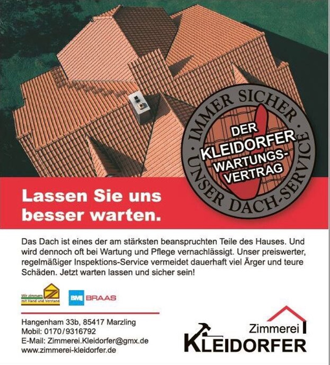 Flyer: Der Kleidorfer Wartungsvertrag – Lassen Sie uns besser warten.